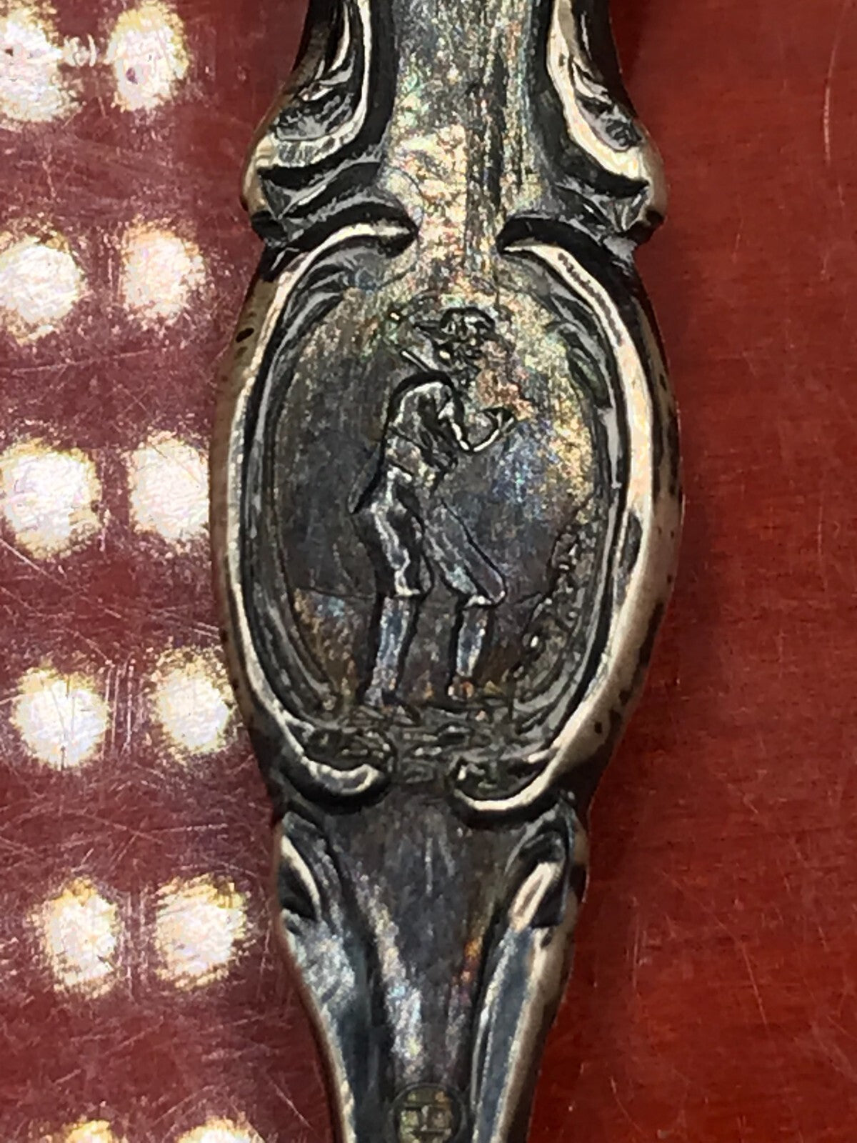 Eagle Gate Mormon Temple Utah Sterling Spoon Rainbow Toned 5 1/2" 21.9g