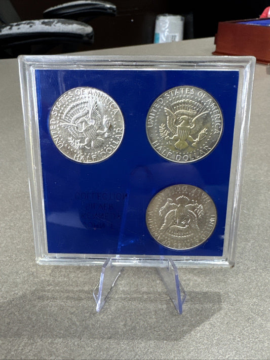 Lot Of 3 (Three) 1964 Kennedy Half Dollars  90% Silver In Sealed Case