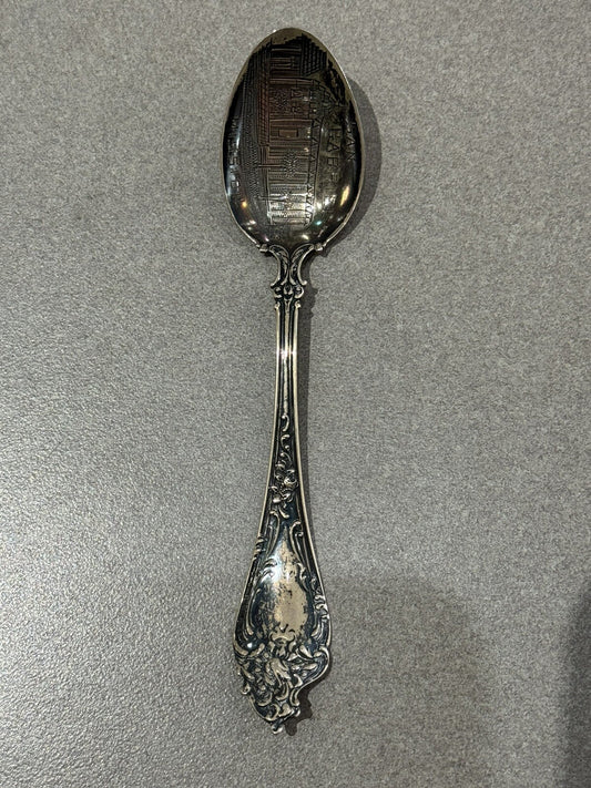 Antique Mission San Gabriel  Los Angeles  Silver Souvenir Spoon 5.5 “ 14.4 Grams