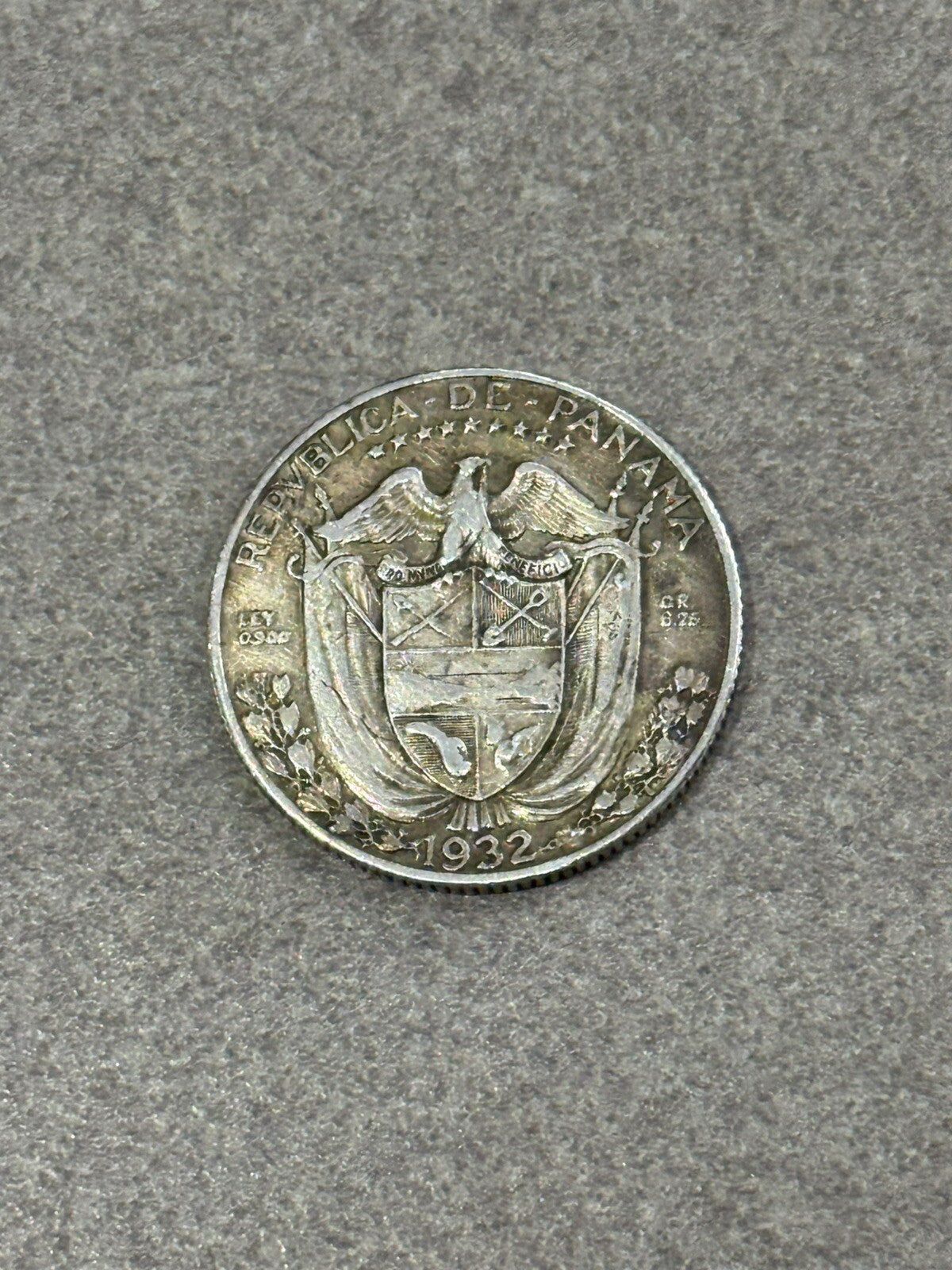 1932 Panama 1/10 Balboa Silver Circulated Extra Fine One-Tenth Coin XF Condition