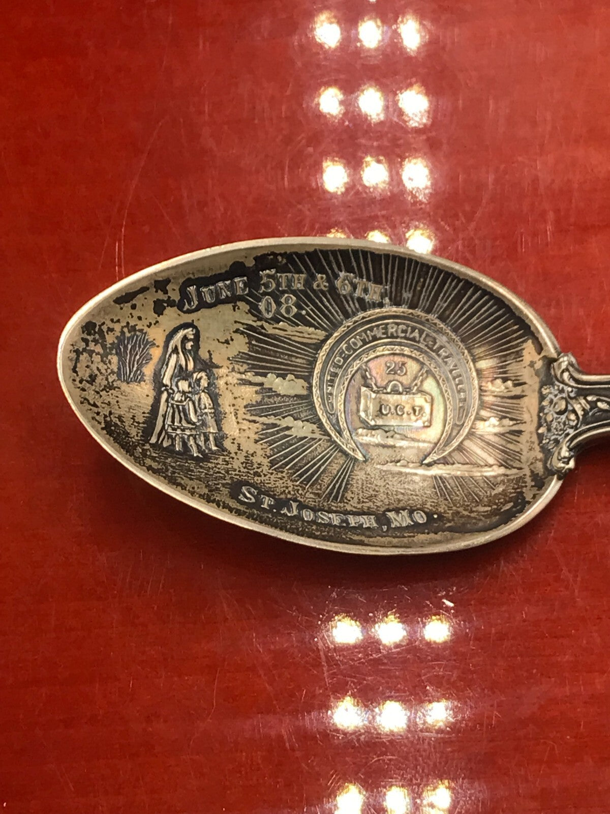 First Governor of Missouri Sterling Silver Spoon Nice Details TONED 28.9g 5 3/4"