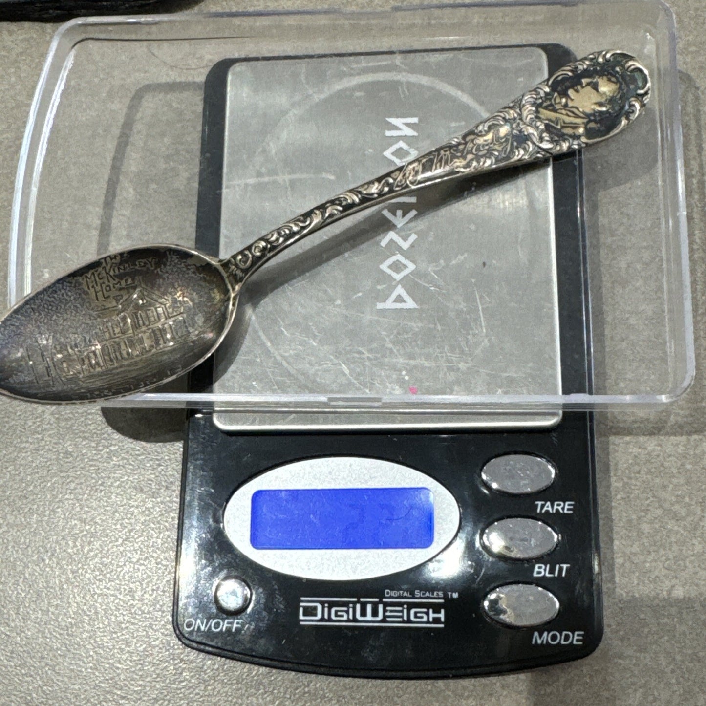 Wm McKinley McKinley Home Sterling Silver Souvenir Spoon 22.1 Gr 5 7/8”