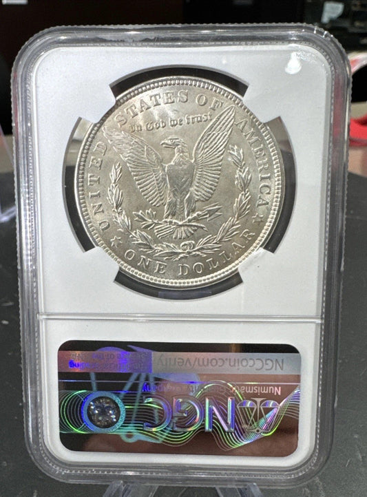 1921-P  $1  MORGAN SILVER DOLLAR MINT STATE NGC MS62 Anniversary Label Sharp