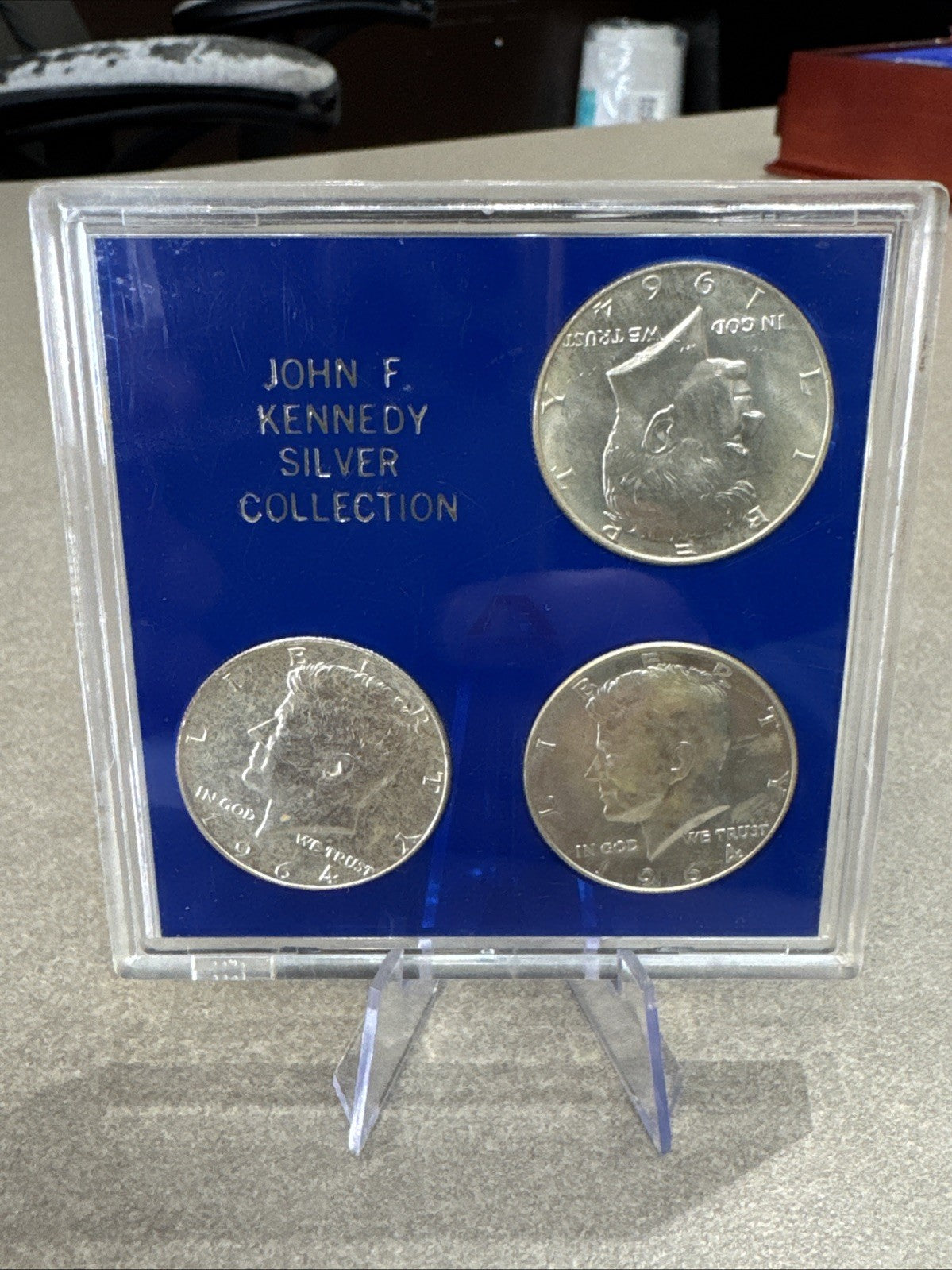 Lot Of 3 (Three) 1964 Kennedy Half Dollars  90% Silver In Sealed Case