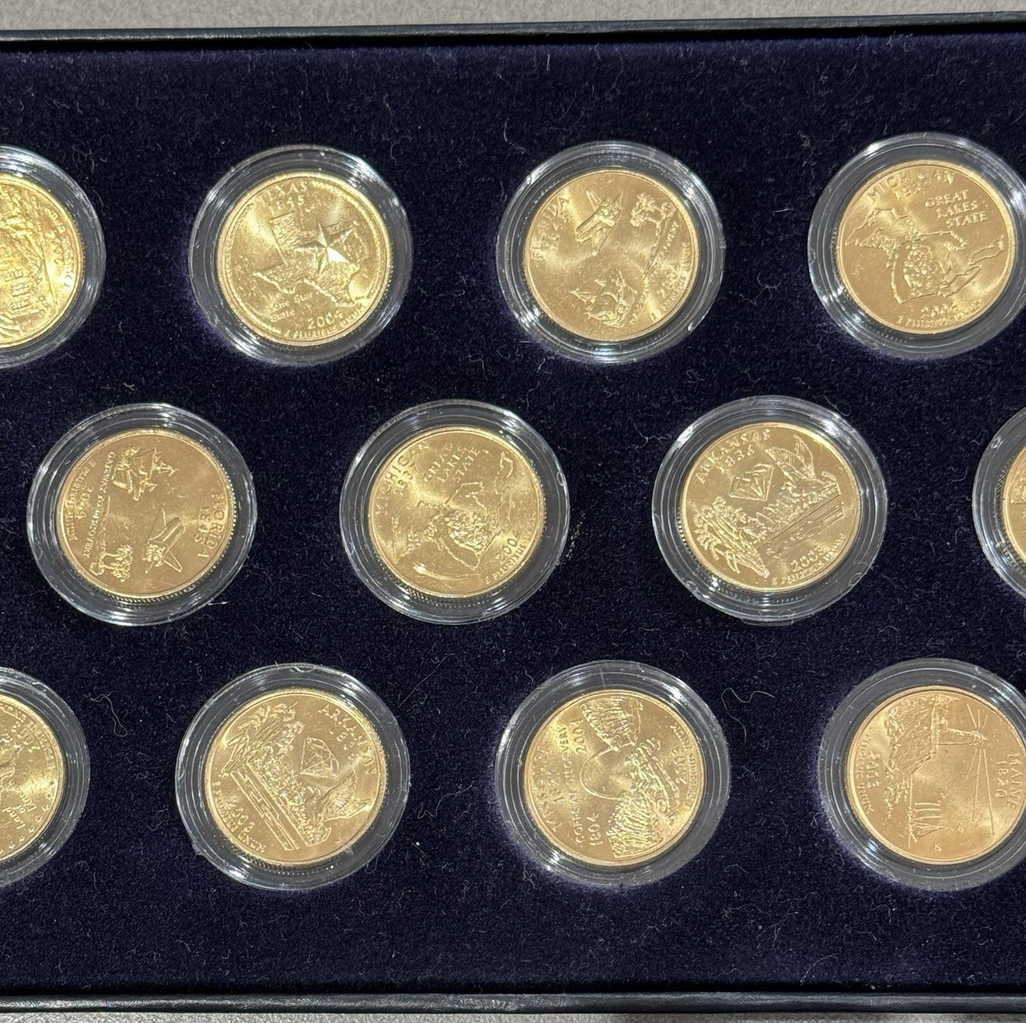 2003-2004 24kt Gold Plated US Mint State Quarters Set in Box