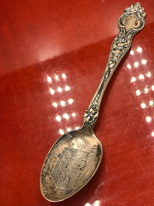 Antique RW&S Wallace Oldest Building in Ohio At Marrieta Sterling Silver Spoon