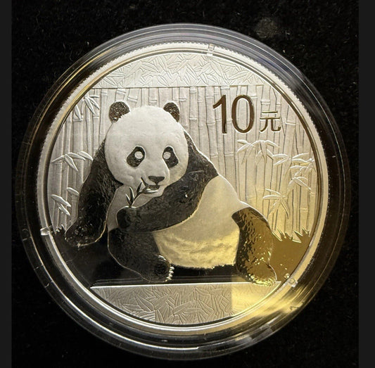 2015 China Silver Panda Coin 10Y 1 oz Ag.999 in Airtight Capsule UNCIRCULATED!