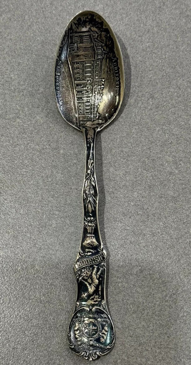 St Joesph Missouri Auditorium Sterling Silver 5 3/8" Vintage Souvenir Spoon 18.3