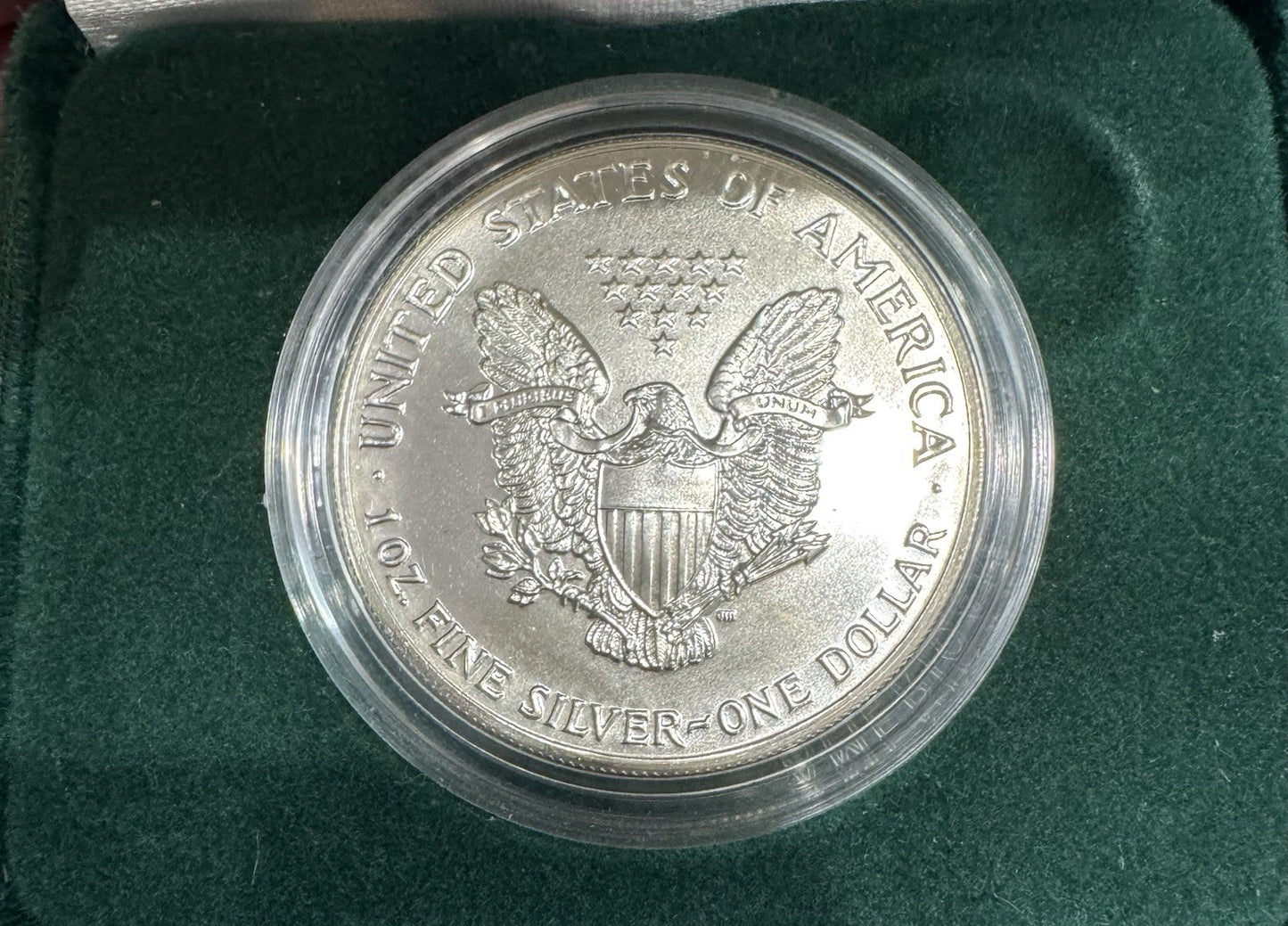 1989 U.S. American Eagle One Ounce Silver Uncirculated Coin with Box And COA