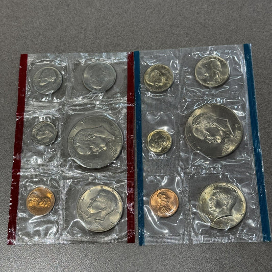 1977 Uncirculated Coin Set 12 Coins Nicely Toned P-D