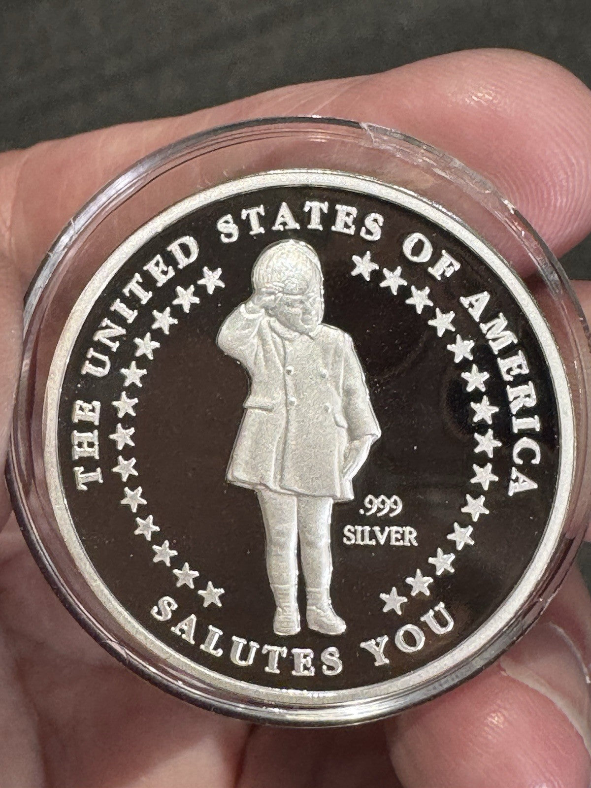 1960-1999 John F Kennedy Jr USA Salutes You .999 1 oz Silver RARE LOW MINTAGE !