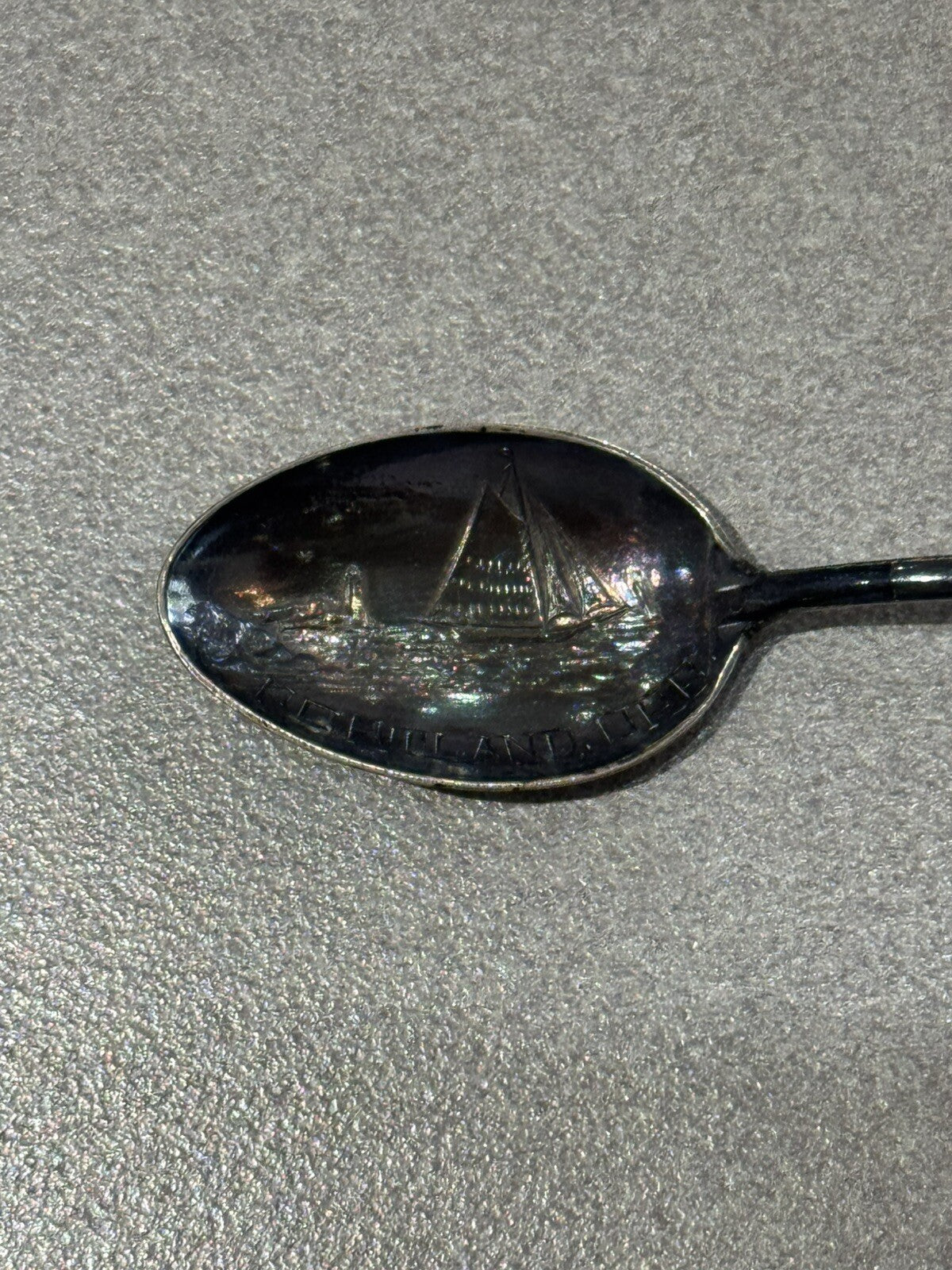 Portland, Oregon Sterling Silver Souvenir Spoon Fish Sailing 7.9 Grams 4”