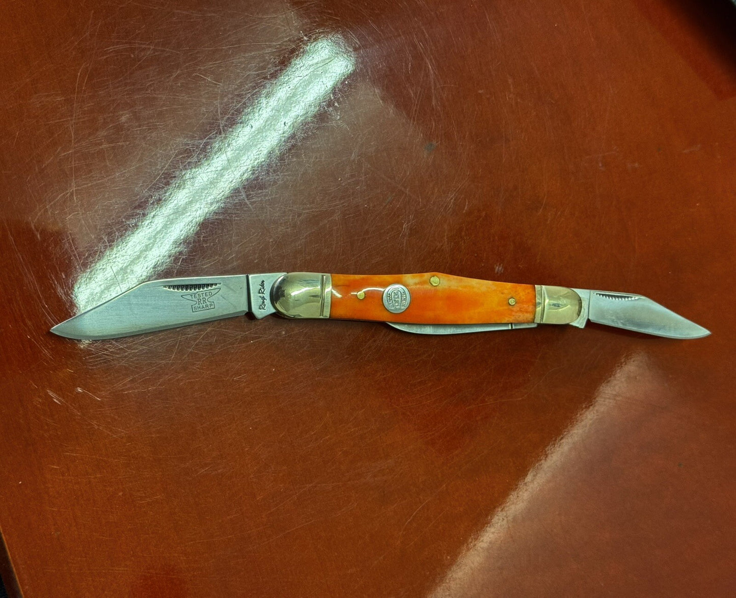 ROUGH RIDER RR107 BROWN BONE 2 BLADE POCKETKNIFE