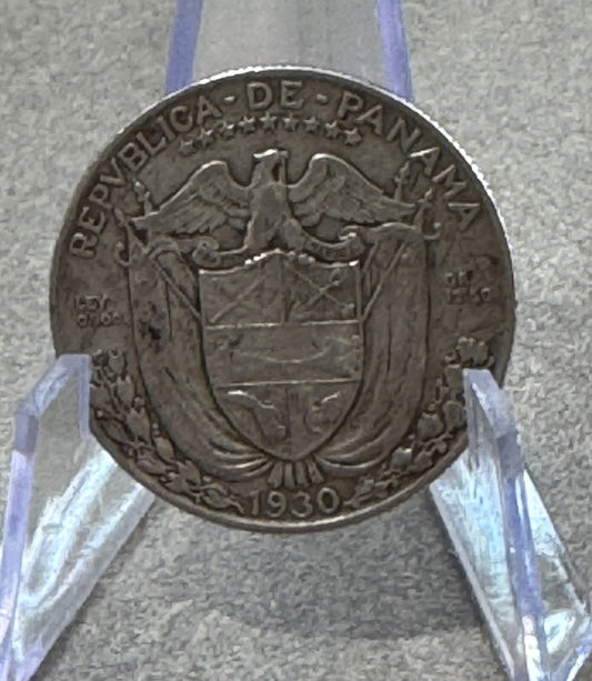 1933 PANAMA SILVER 1/2  BALBOA