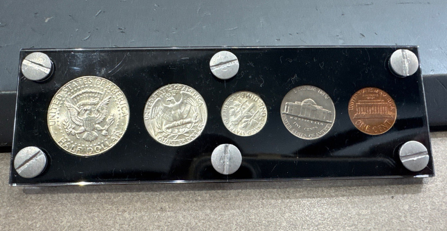 GEM 1964 U.S. PROOF SET ALL COINS SHARP & TONED IN LUSITE CASE