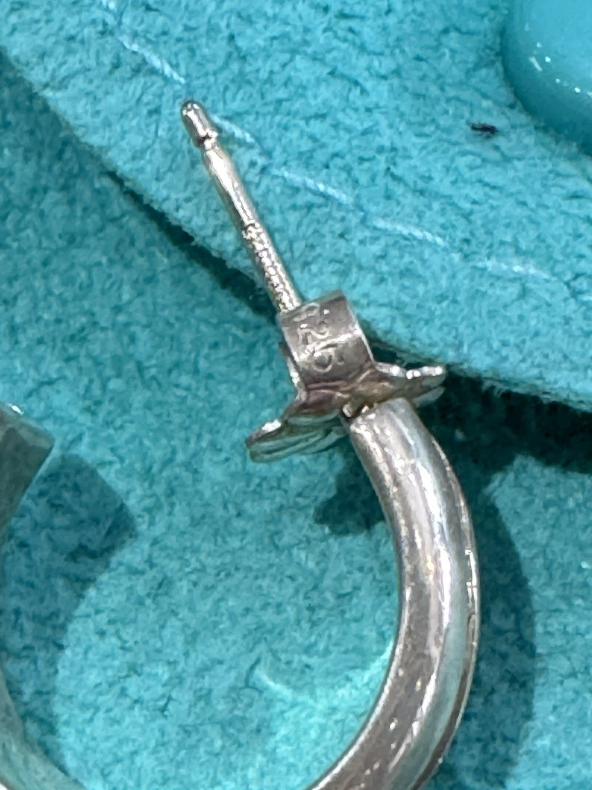 Tiffany & Co Atlas Sterling Silver Roman Numeral Stud Hoop Solid Huggy Earrings