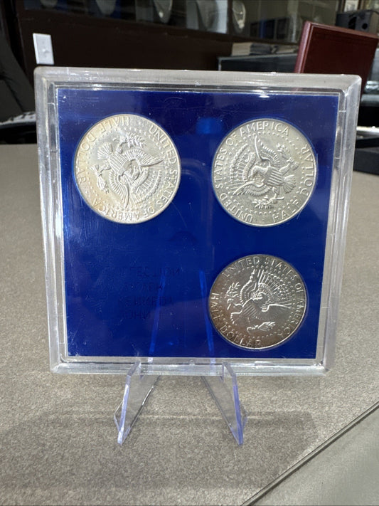 Lot Of 3 (Three) 1964 Kennedy Half Dollars  90% Silver In Case