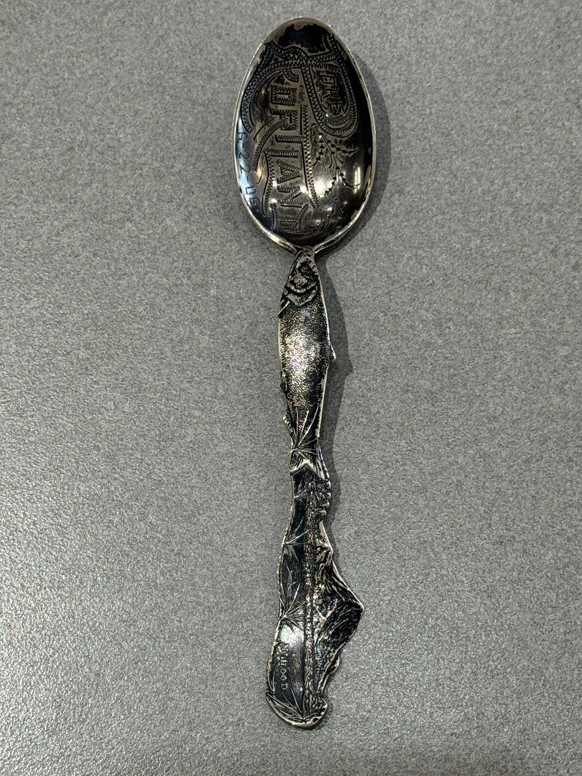 Portland Oregon Mt Hood Sterling Silver Souvenir Spoon  Vintage 21.9 Gram 5 7/8”