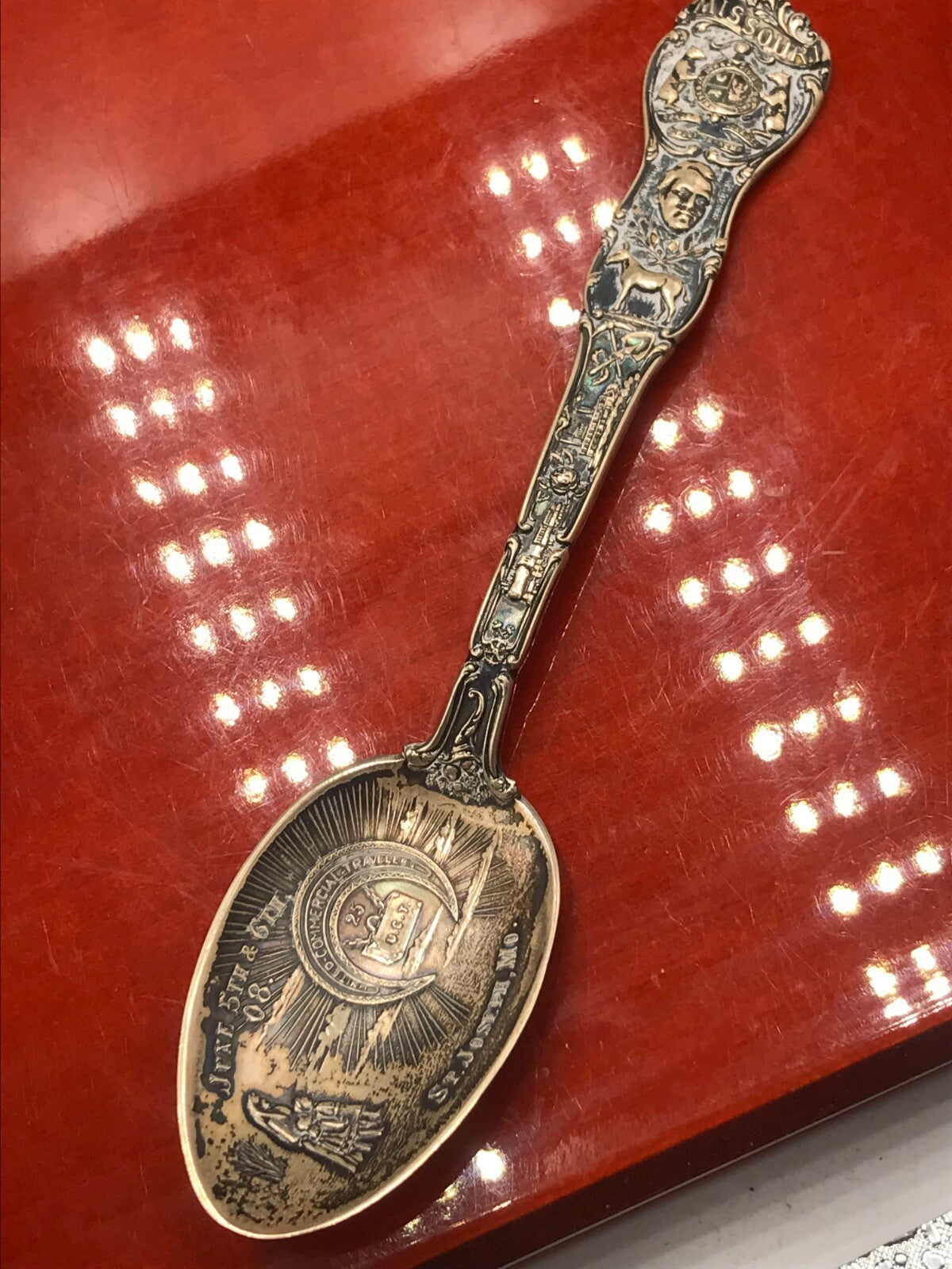 First Governor of Missouri Sterling Silver Spoon Nice Details TONED 28.9g 5 3/4"