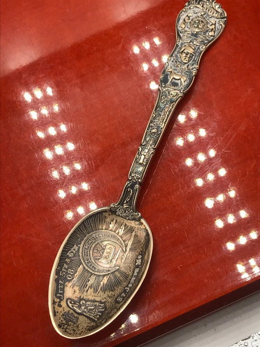 First Governor of Missouri Sterling Silver Spoon Nice Details TONED 28.9g 5 3/4"