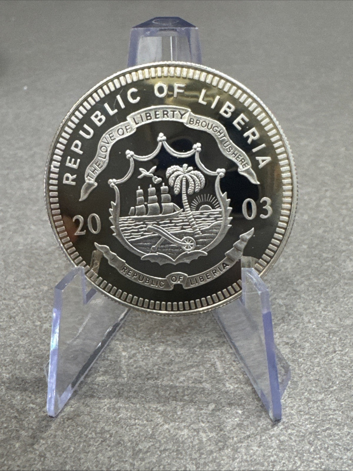 KOREAN WAR AMERICA AT WAR 2003 LIBERIA SILVER COIN RARE STUNNING !