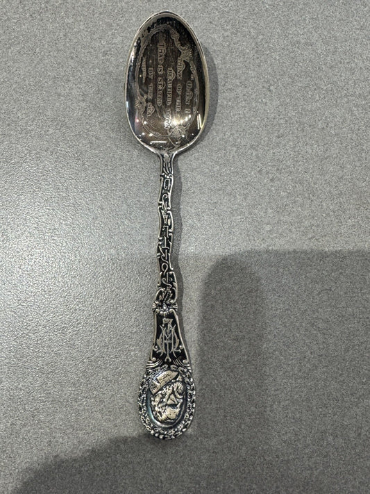 Antique Longfellow Portland ME Sterling Silver souvenir spoon, 28 grams 6”