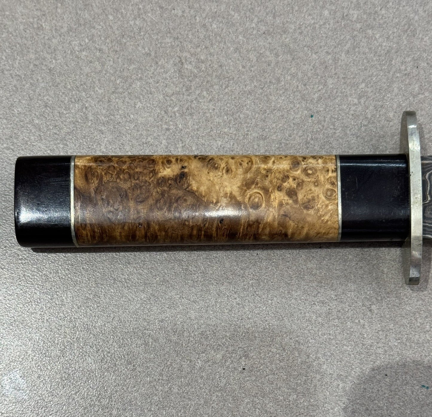 DAMASCUS STEEL BLADE KNIFE WITH CUSTOM SHEATH 5.5”BLADE 10“ FULL LENGTH 2 SIDED