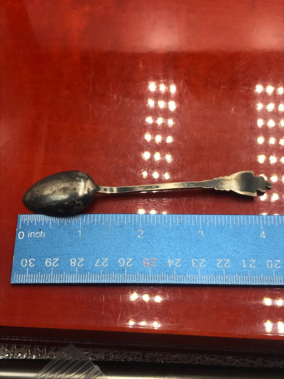 Vintage Sterling Silver NORWAY AKSEL HOLMSEN Enamel Souvenir Spoon 4.25" 9.1g