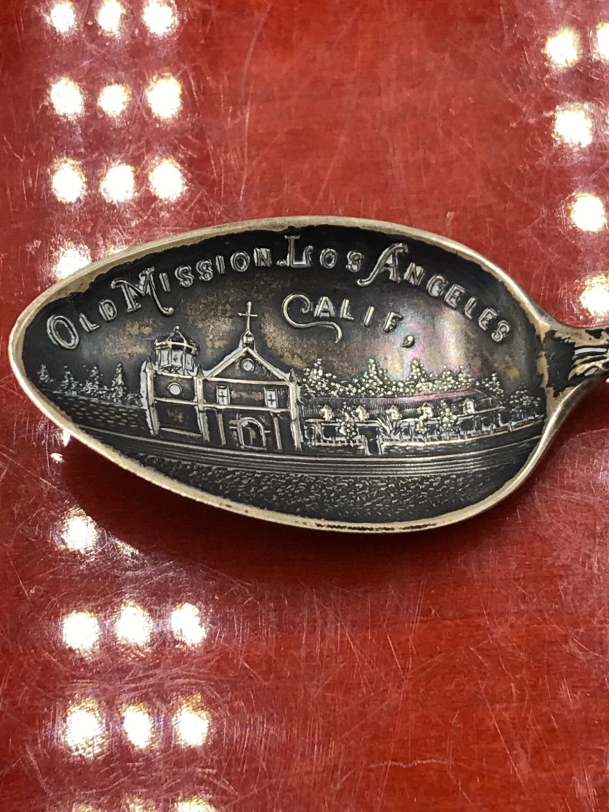 Los Angeles Mission Sterling Silver Spoon Toned 4.25" 8.9g