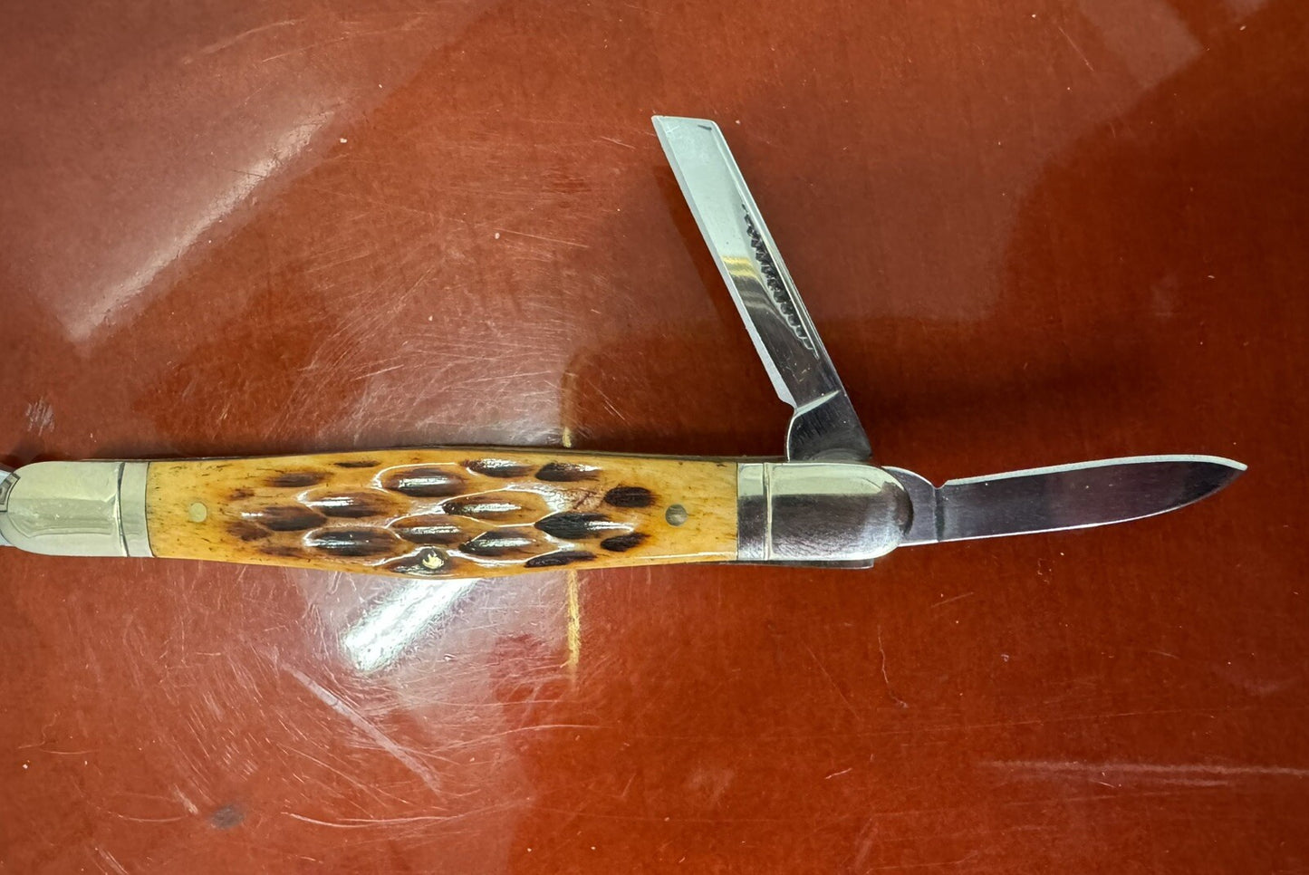 Rough Rider RR373 Bone Folding Pocket Knife in original box !