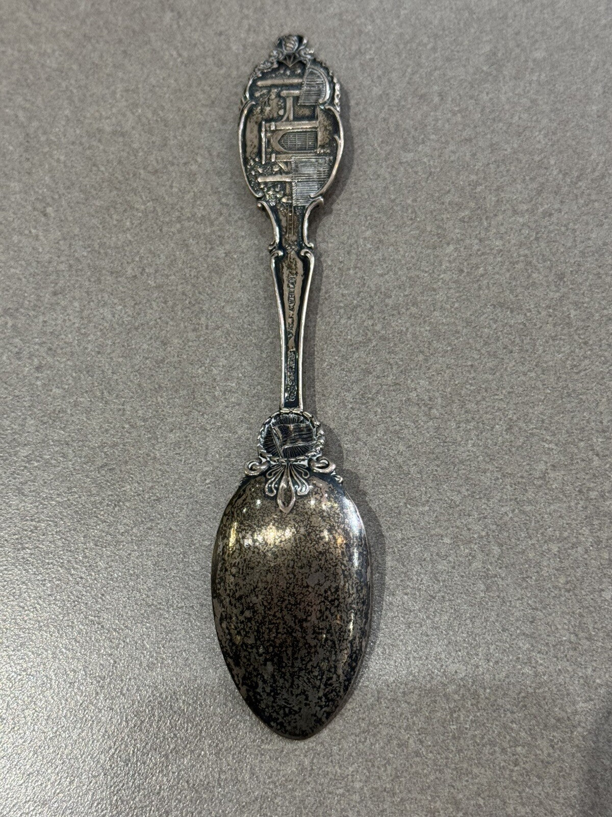 Sterling Silver Spoon Mount Vernon George Washington Antique 32.1  grams 6” #2