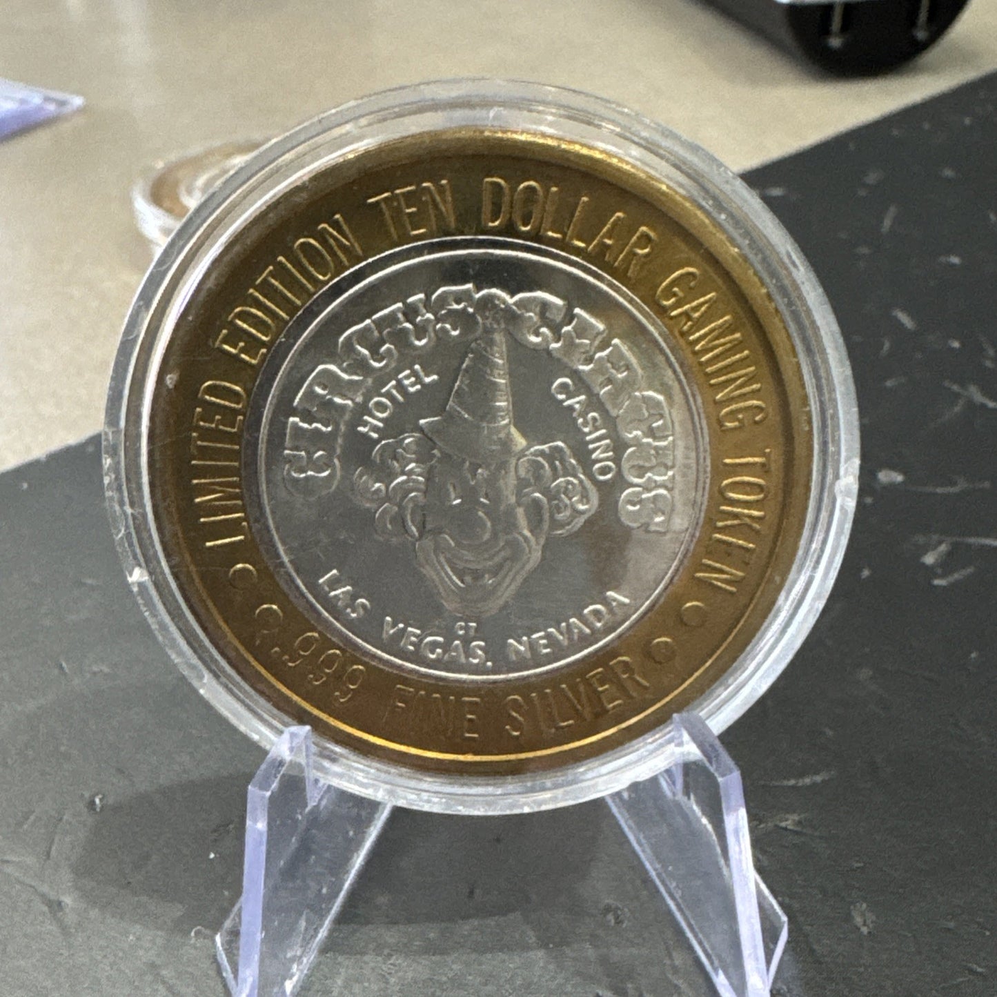 LIMITED EDITION Ten Dollar Gaming Token Grand Slam Canyon Circus Circus Casino