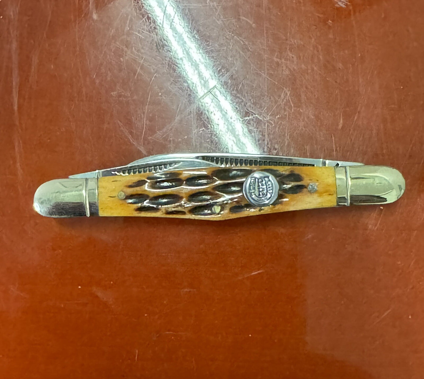 Rough Rider RR373 Bone Folding Pocket Knife in original box !