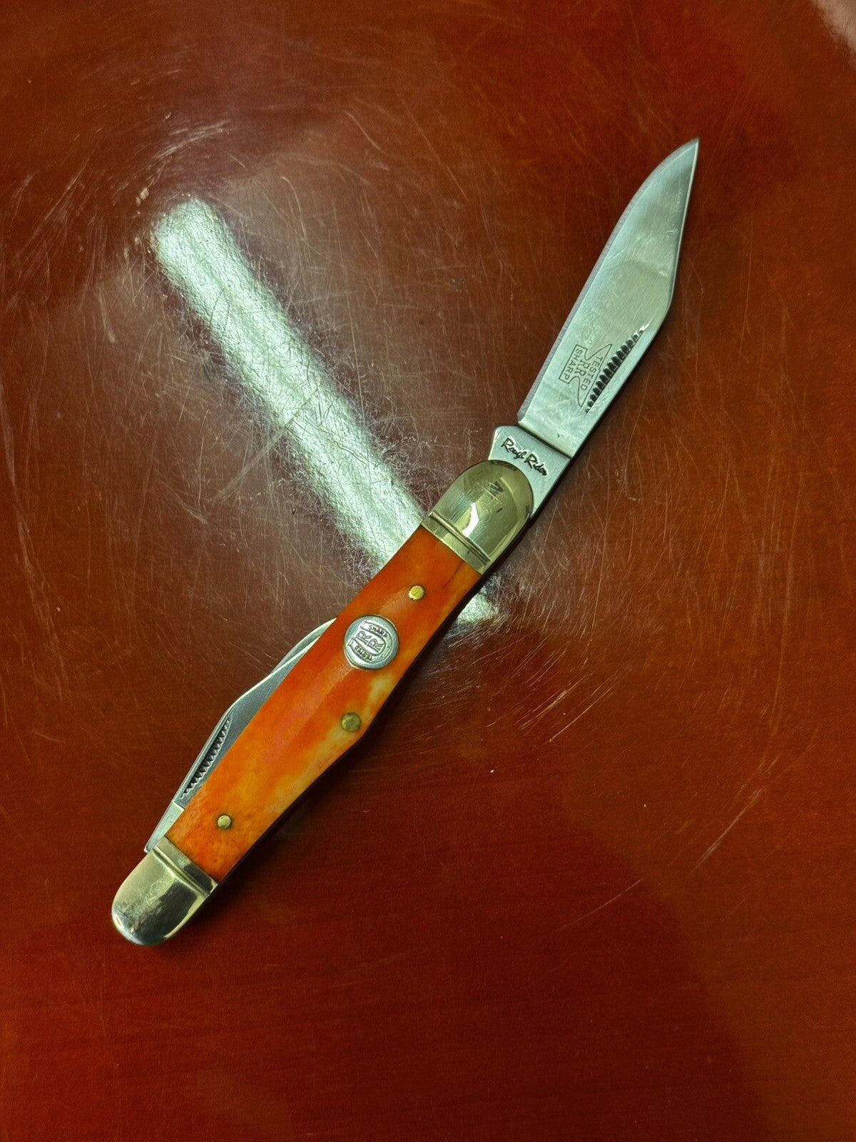 ROUGH RIDER RR107 BROWN BONE 2 BLADE POCKETKNIFE