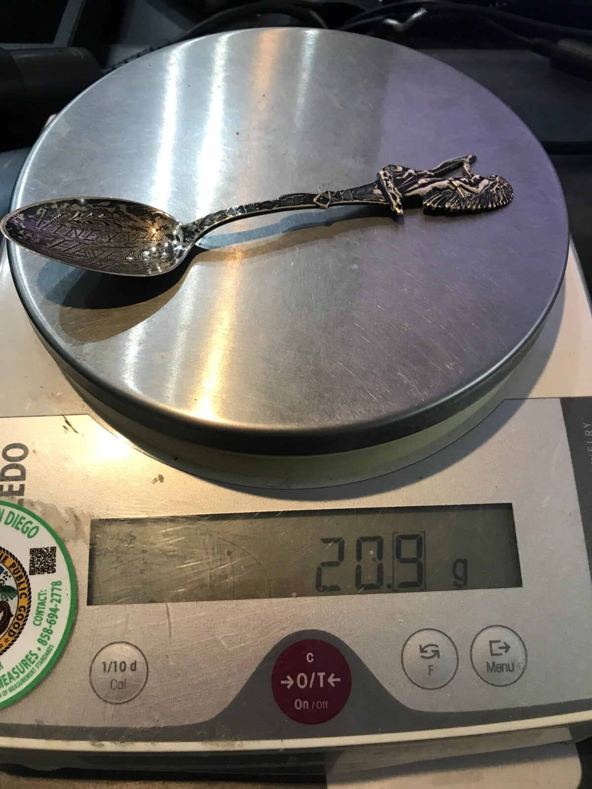 LDA Sterling Silver spoon native american Vineyard Haven Mass. RARE 5.25" 20.9g