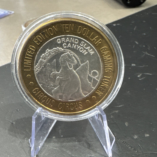 LIMITED EDITION Ten Dollar Gaming Token Grand Slam Canyon Circus Circus Casino