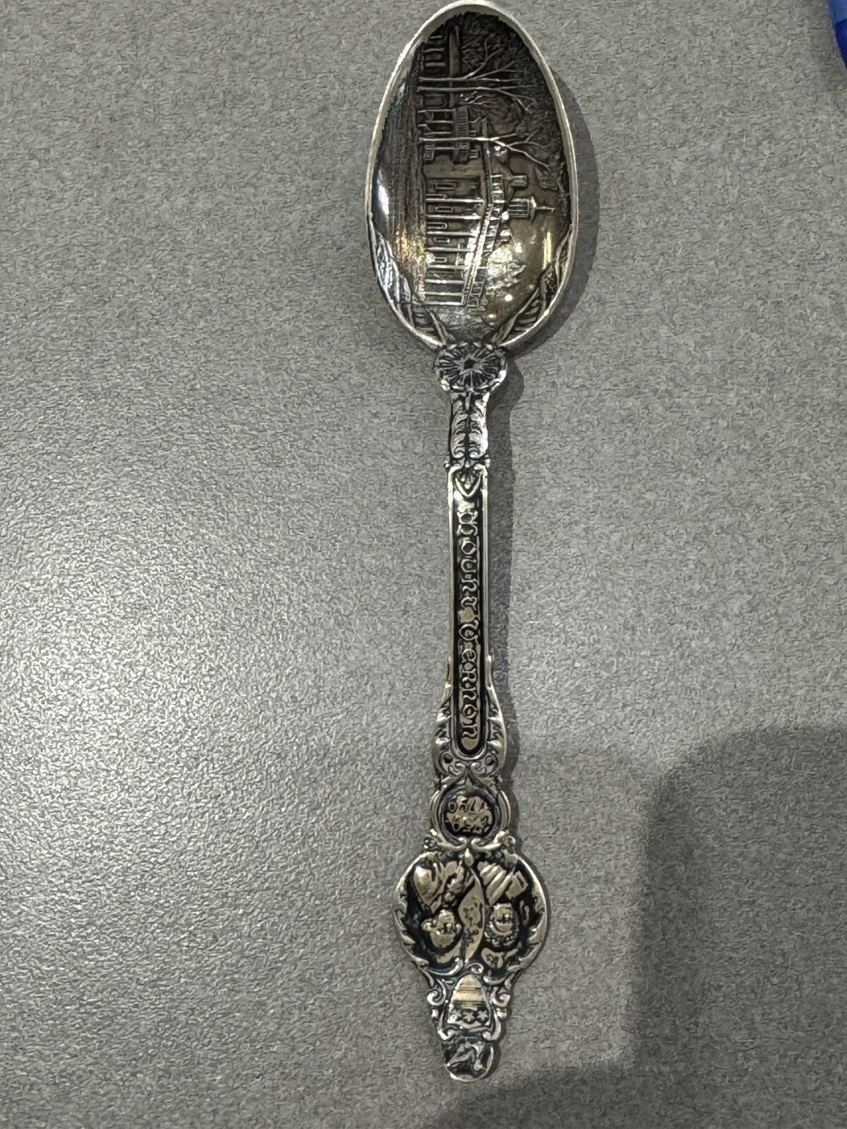 Sterling Silver Spoon Mount Vernon George Washington Antique 31.grams 6”