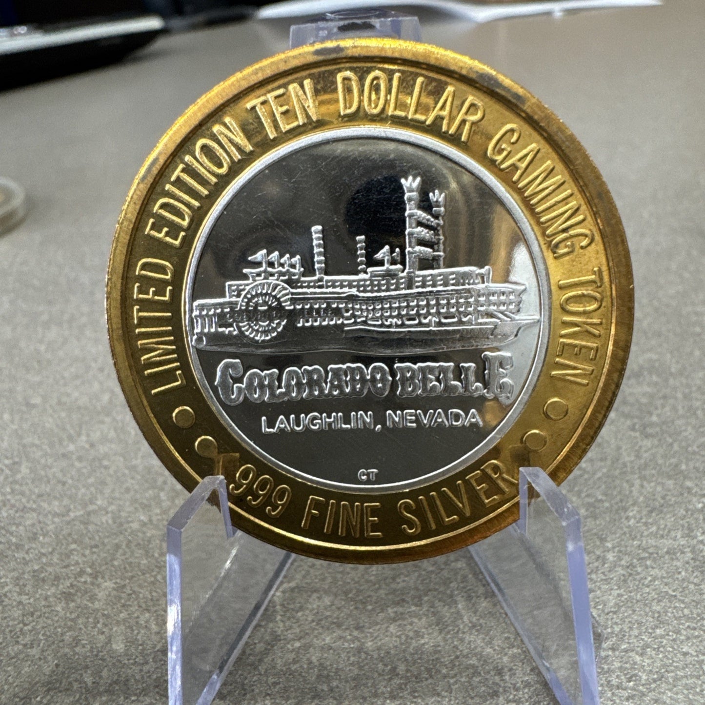 Laughlin Colorado Belle Seven Eleven $10 Limited Edition Gaming Token 999 Silver