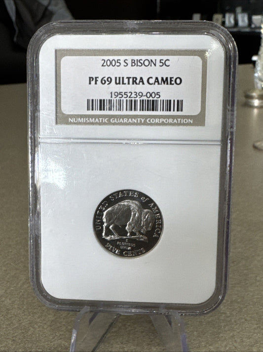 2005 S Bison Jefferson 5 Cent Nickel Proof - NGC PF69 Ultra Cameo