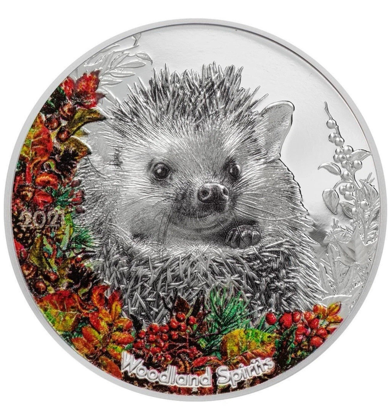 HEDGEHOG Woodland Spirit 1 Oz Silver Coin 500 Togrog Mongolia 2021 Original Box