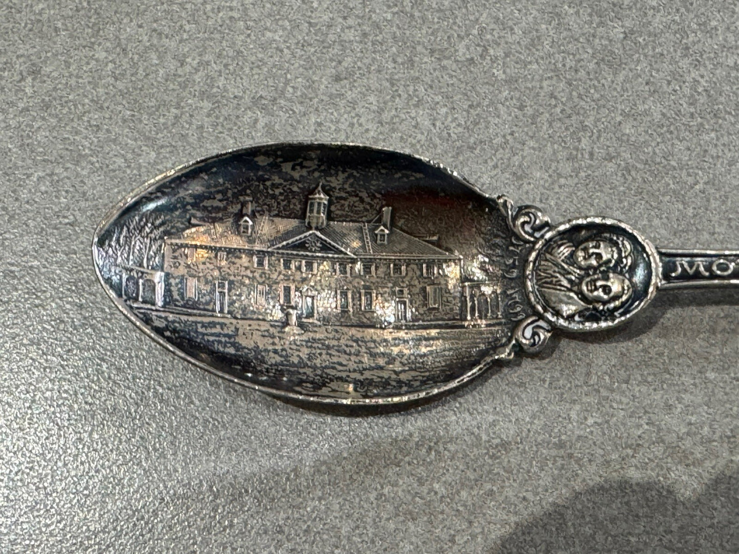Sterling Silver Spoon Mount Vernon George Washington Antique 32.1  grams 6” #2