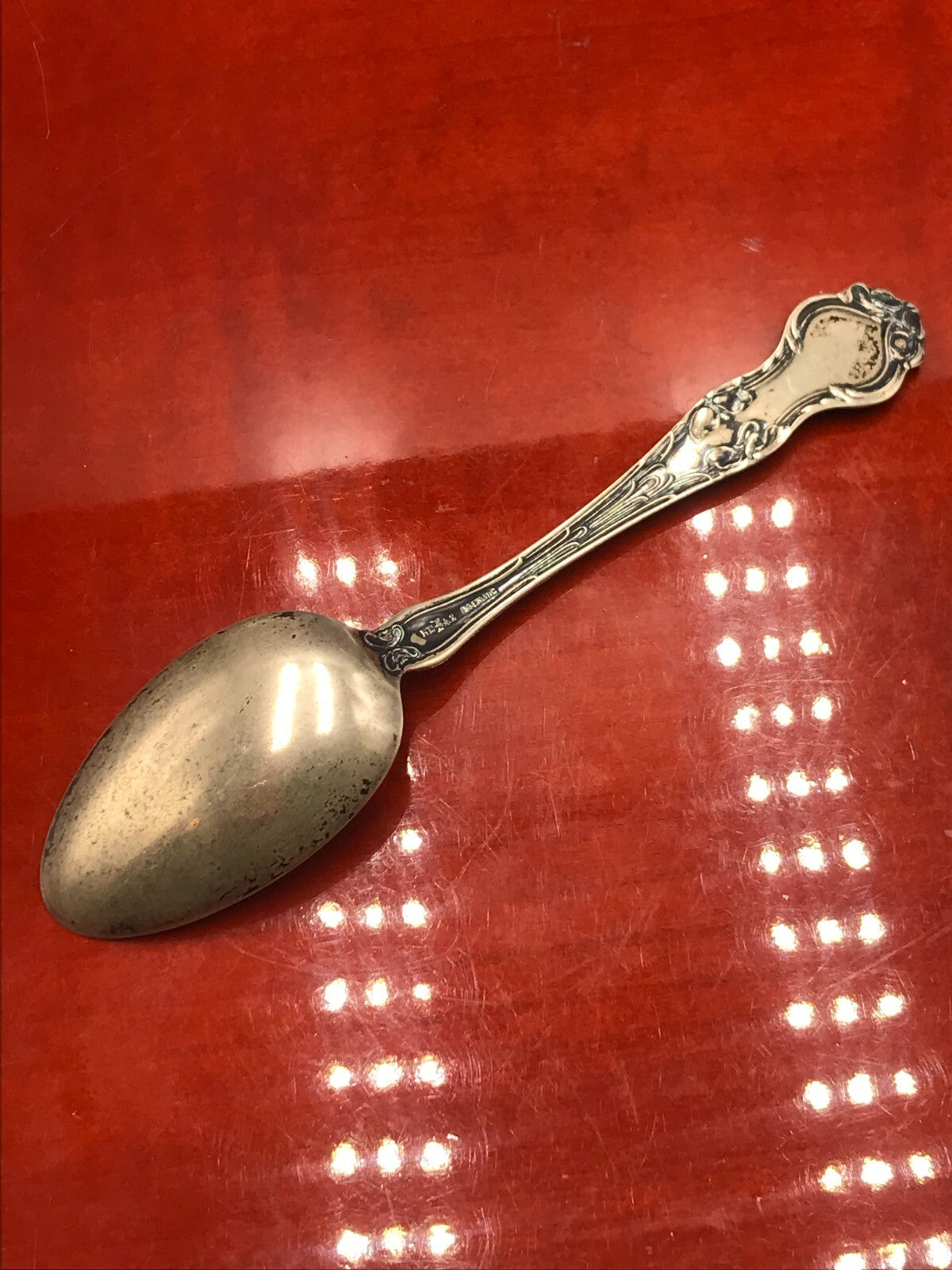 Antique RW&S Wallace Oldest Building in Ohio At Marrieta Sterling Silver Spoon