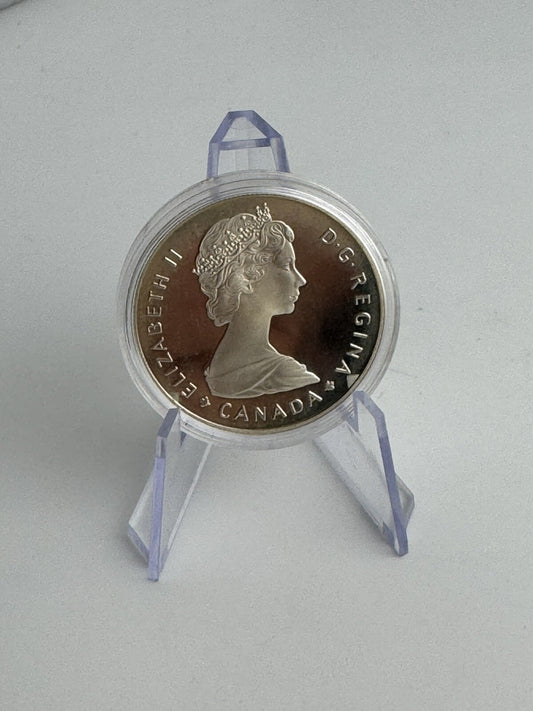 1985 Canadian National Parks Proof SILVER Moose Commemorative Silver Dollar COA
