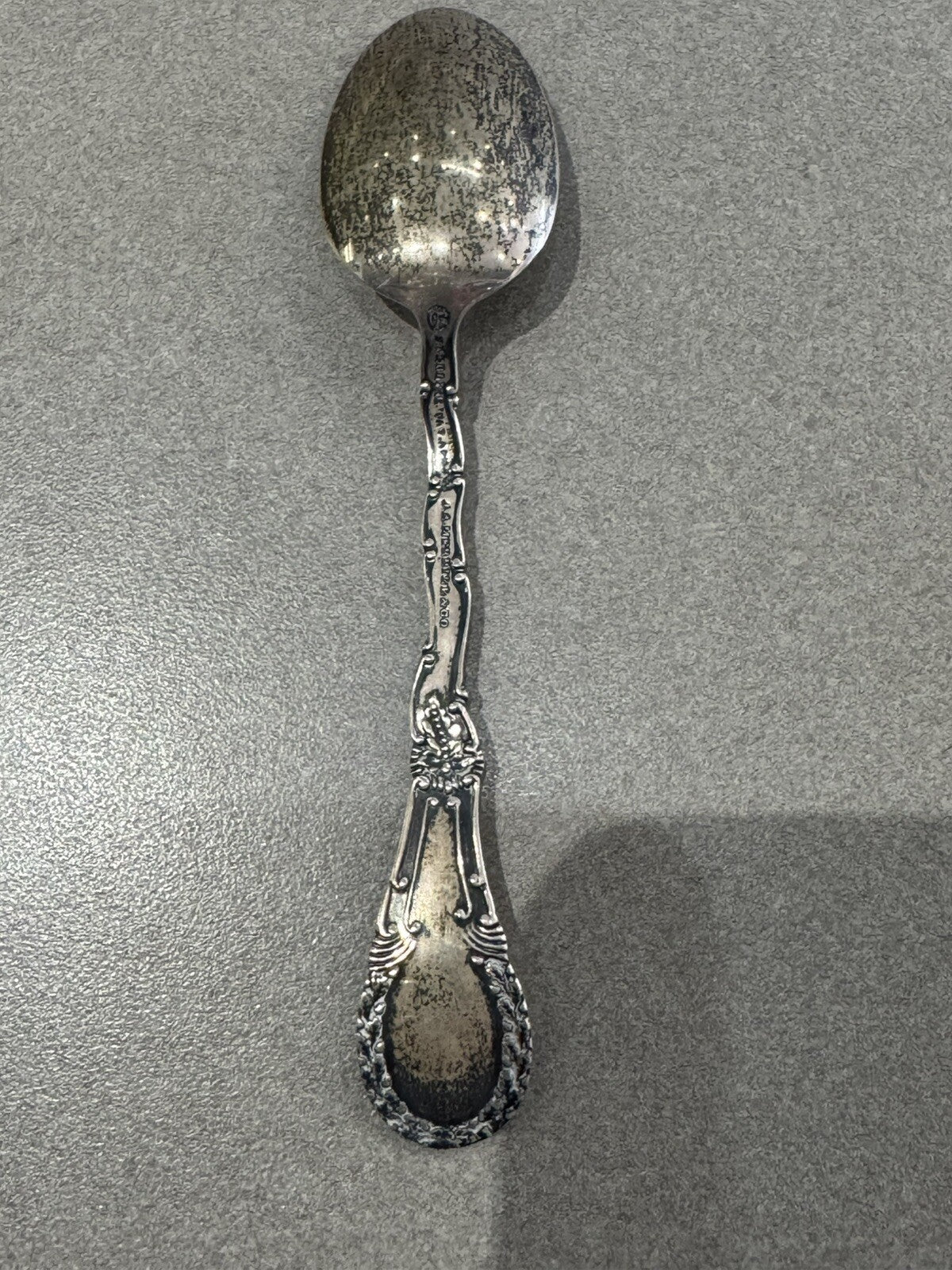 Antique Longfellow Portland ME Sterling Silver souvenir spoon, 28 grams 6”