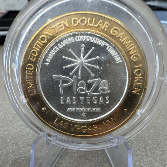 PLAZA CASINO LAS VEGAS LIMITED EDITION $10 GAMING TOKEN .999 SILVER