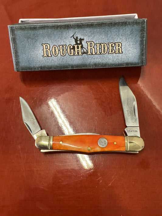 ROUGH RIDER RR107 BROWN BONE 2 BLADE POCKETKNIFE