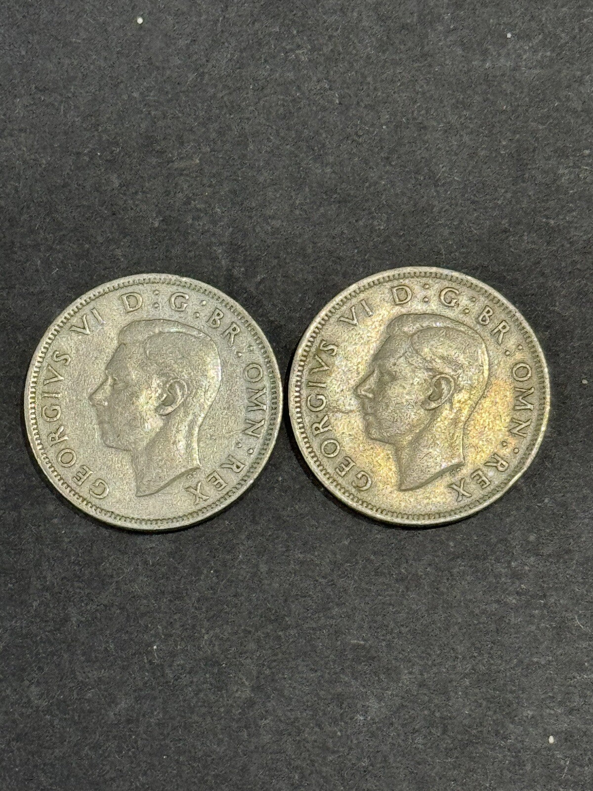 1948,1950 Great Britain George VI 2 Shillings Silver Coin Nice strike