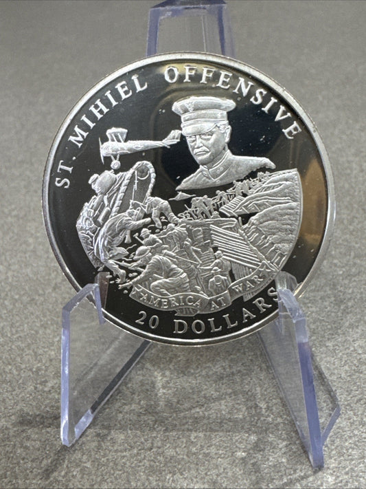 ST. MIHIEL OFFENSIVE WWI AMERICA AT WAR 2003 LIBERIA SILVER COIN RARE
