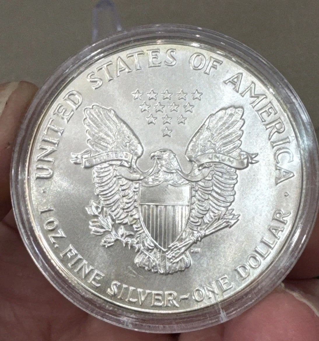 1986 American Silver Eagle Dollar, Gem, 1 Oz .999 Silver, First Year Of Issue.