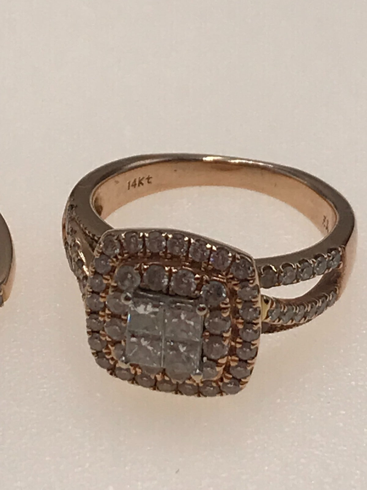 Bridal Engagement 14K Rose Gold Wedding Set 2 ct TDW Size 6.25 J-K SI1 SI2